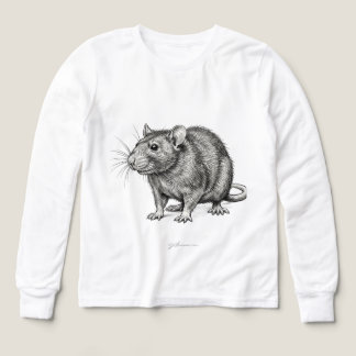 Garçon manches longues croquis de souris réaliste