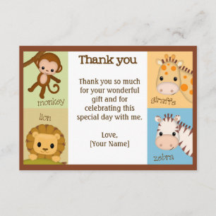 GARÇON MJS #150 de Merci de baby shower de jungle