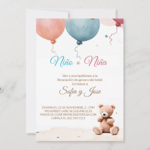 Garçon ou fille Espagnol Genre Reveal Invitation