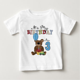 Garçon ours 3e anniversaire Tshirts et cadeaux