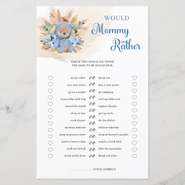 Garçon ours en peluche pampas herbe Vouloir maman  (Devant)