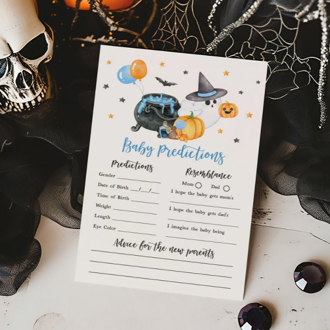 Garçon Petit Boo Ghost Baby Predictions Jeu (Ghost Halloween Baby Shower Baby Predictions Game)