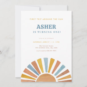 Garçon Premier voyage autour du soleil Invitation