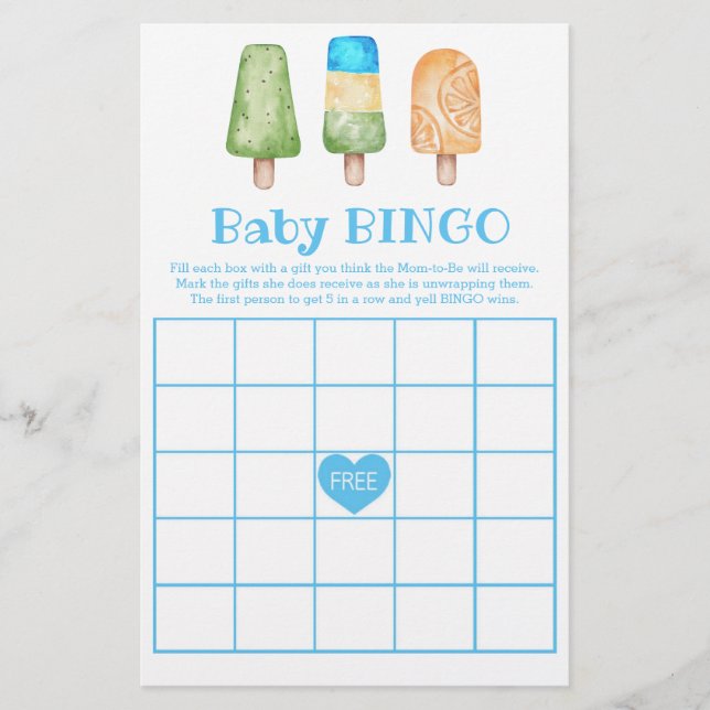 Garçon Prêt à Naître Jeu de Baby Shower d'Été (Devant)