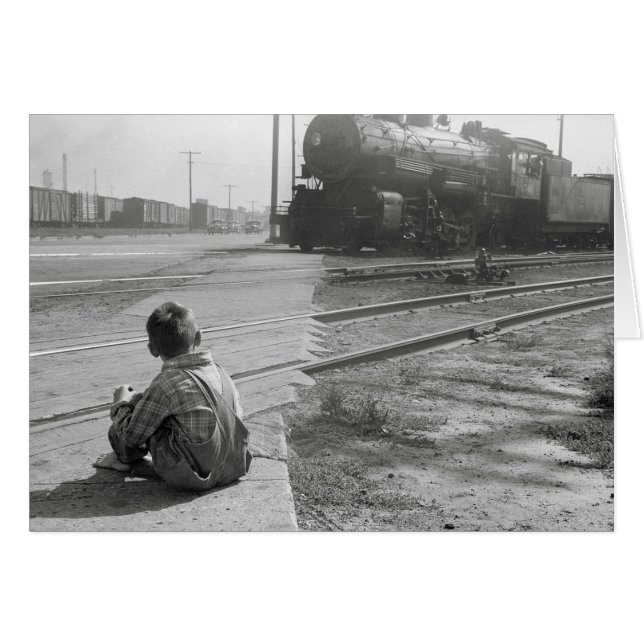 Garçon regardant les trains, 1939 (Devant horizontal)