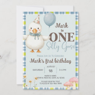 Garçon Silly Goose 1er invitation de premier anniv