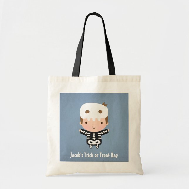 Garçon squelette mignon sac fourre-tout Halloween  (Devant)