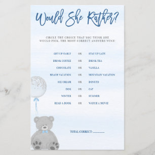 Garçon Teddy Bear Blue Grey Balloon Voudrait Elle 