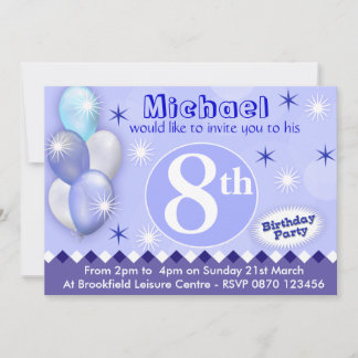 Garçons Anniversaire Invitation Ballons - N'import