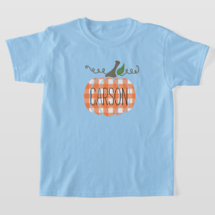 Garçons Aquarelle Jeune Orange Plaid T-shirt