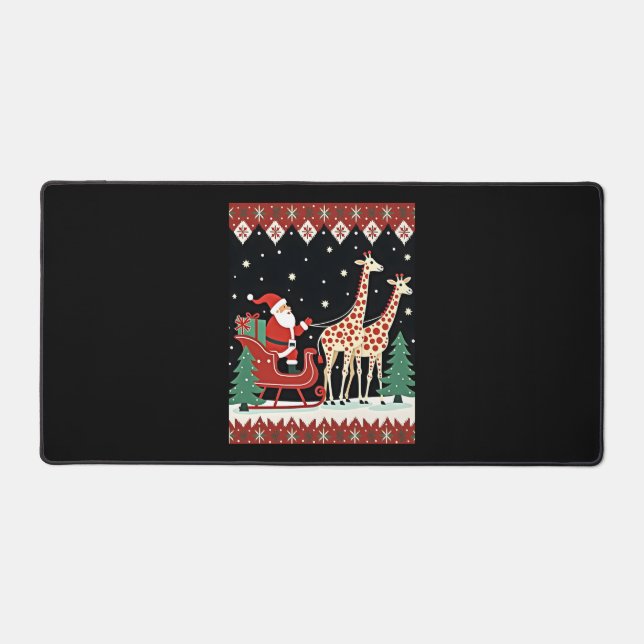 Garçons Filles Santa Claus équitation Giraffe Slei (Recto)