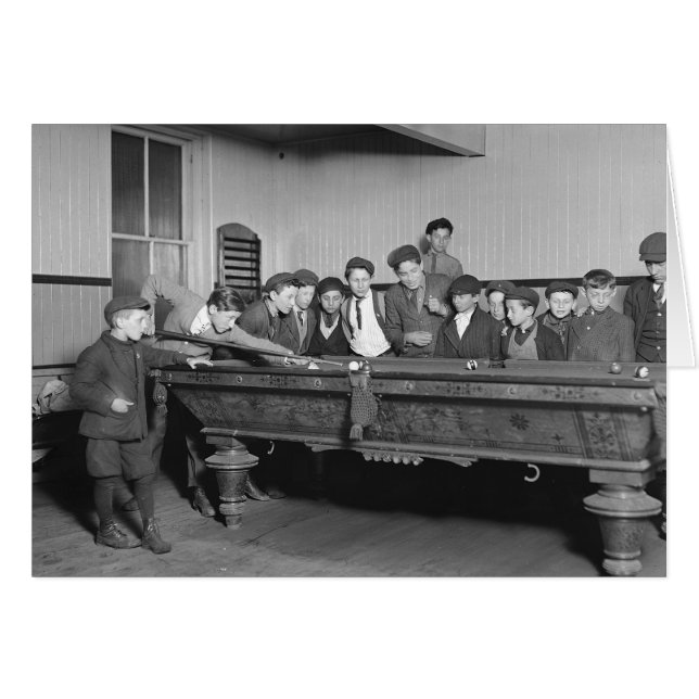 Garçons jouant au billard, 1909 (Devant horizontal)