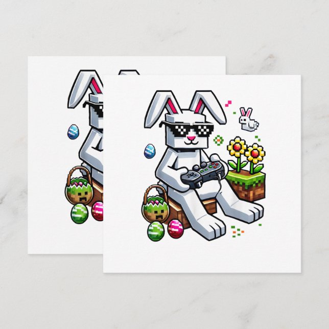 Garçons Joyeux Jour de Pâques Lapin Œuf Jeu Vidéo (Devant / Derrière)