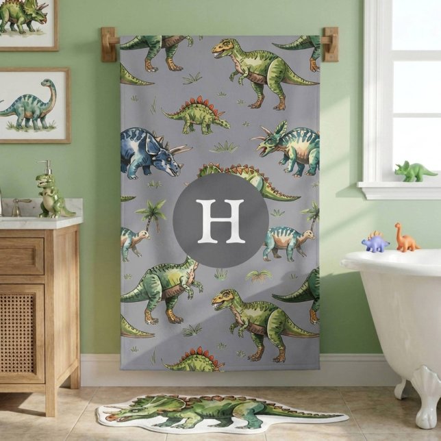 Garçons Mignon Dinosaure Aquarelle & Nom Enfants (Créateur téléchargé)