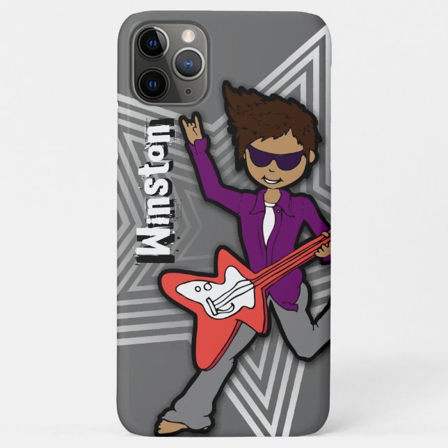 Garçons nom rockstar enfants gris coque iphone (Dos)