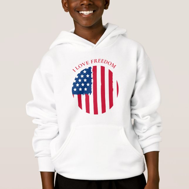 Garçons Sweat - shirt à capuche-patriotique (Devant)