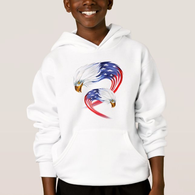 Garçons Sweat - shirt à capuche-patriotique (Devant)