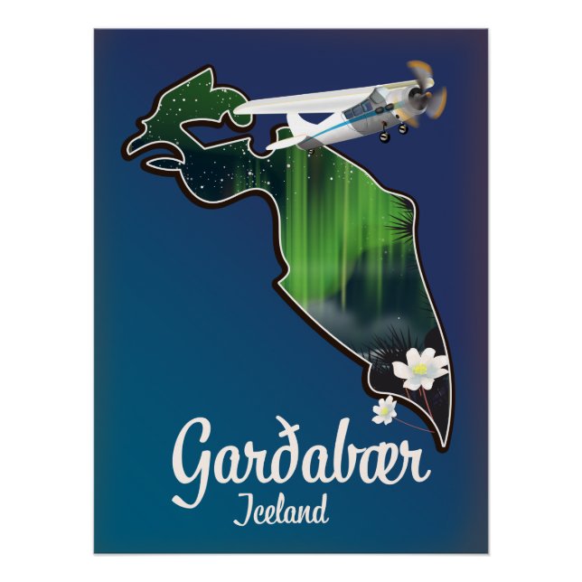 Garðabæ ou affiche de voyage en Islande (Devant)