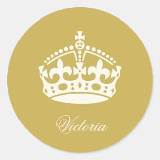 Garde Calme Couronne Dorée Logo Chic Autocollant d