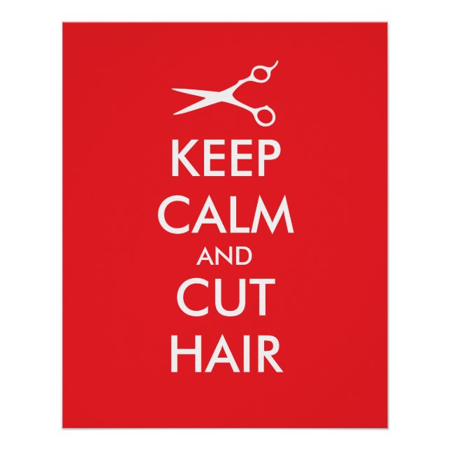 Garde calme et coupe de cheveux affiche pour salon (Devant)
