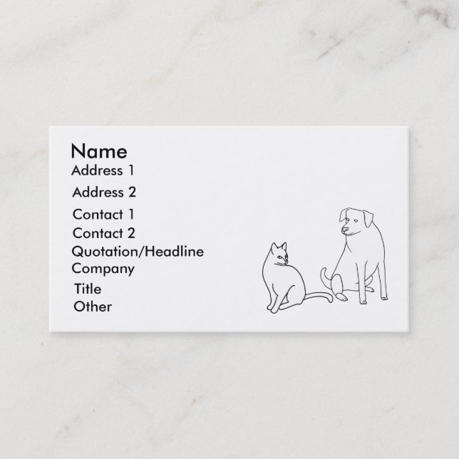 Garde d'animaux, service pour animaux, cartes de v (Devant)