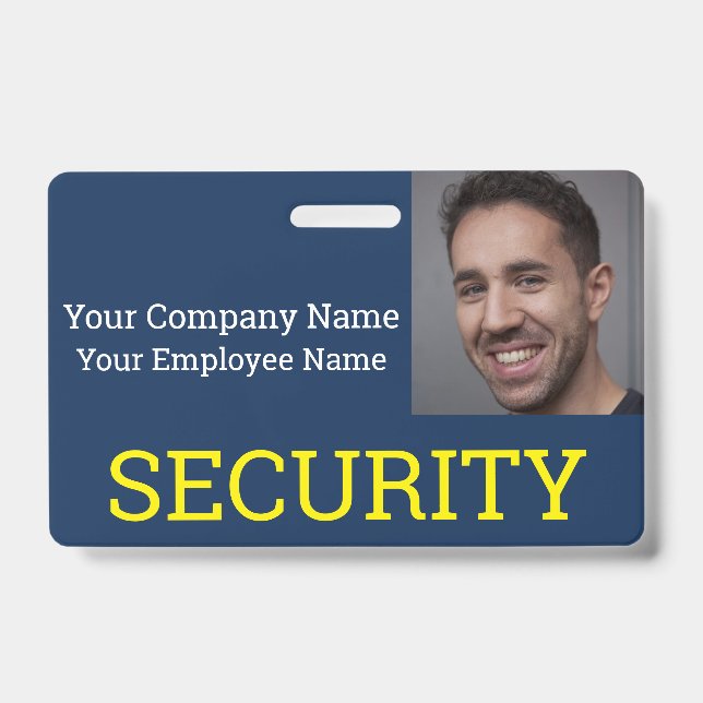 Garde de sécurité professionnel Badge photo bleu e (Avant)