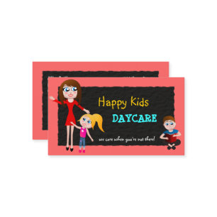 Garde d'enfants Cartes de visite de garderie