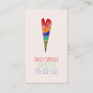 Garde d'enfants et garde d'enfants Carte de coeur