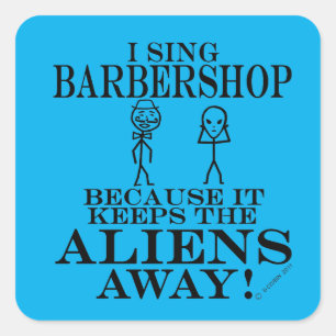 Garde les Aliens loin Barbershop Carré Sticker