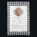 Garde-recettes famille photo En vichy serviette de<br><div class="desc">Gardez la serviette à thé de la recette familiale. Partagez la recette de chili de l'oncle Jim ou le plat de casserole de la grande tante Aggie, qui a toujours été le plat préféré de grâces. Un design modèle élégant et simple peut être facilement ajusté pour partager vos recettes familiales...</div>