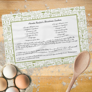 Garde-recettes Vert Cuisine Vintage serviette de t