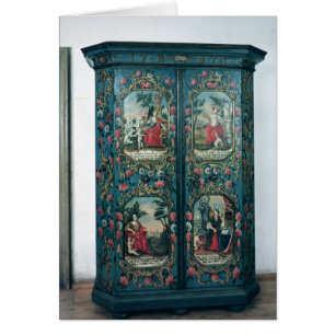 Garde-robe décorée des scènes des quatre