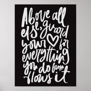 Garde ton coeur Bible Ecriture Poster