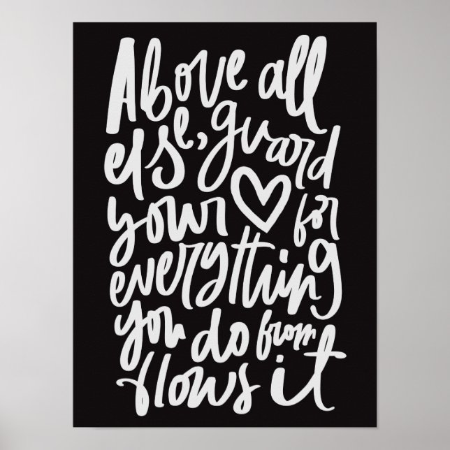 Garde ton coeur Bible Ecriture Poster (Devant)