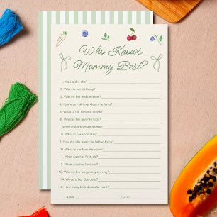 Garden Baby shower Qui Connaît Maman Meilleur Jeu