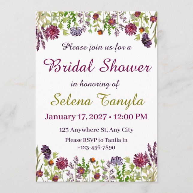 Garden Bridal Shower Invitation Card (Devant)