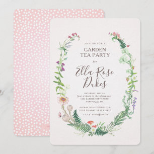 Garden High Tea Fleurs sauvages Invitation