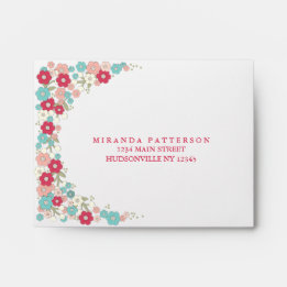 Garden Love Floral Border Matching Enveloppe RSVP