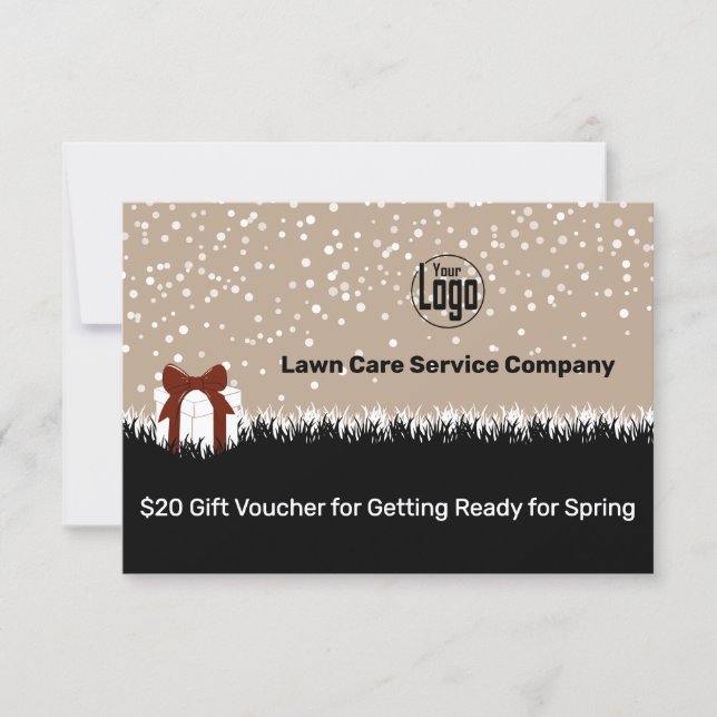 Garden Maintenance Winter Season Gift Voucher Card (Devant)