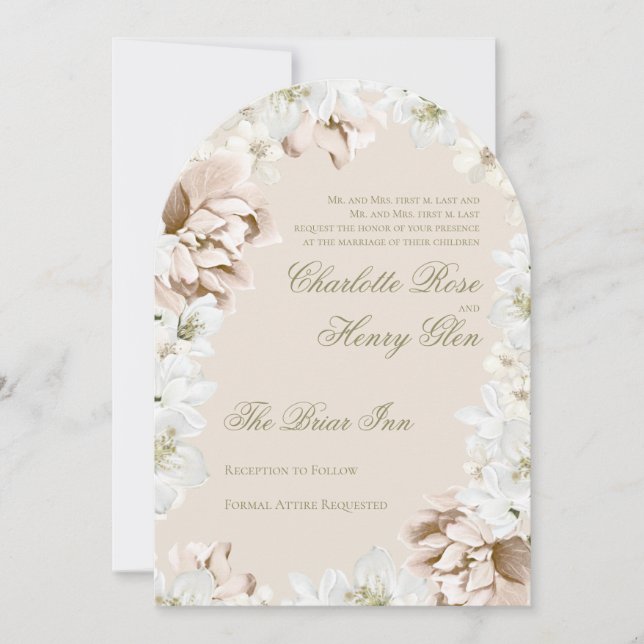 Garden Party Floral Wedding Invitation (Devant)