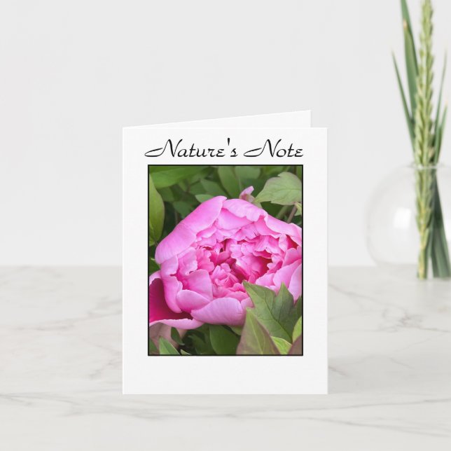 GARDEN PEONY PHOTO FLORAL NOTE CARD (Devant)