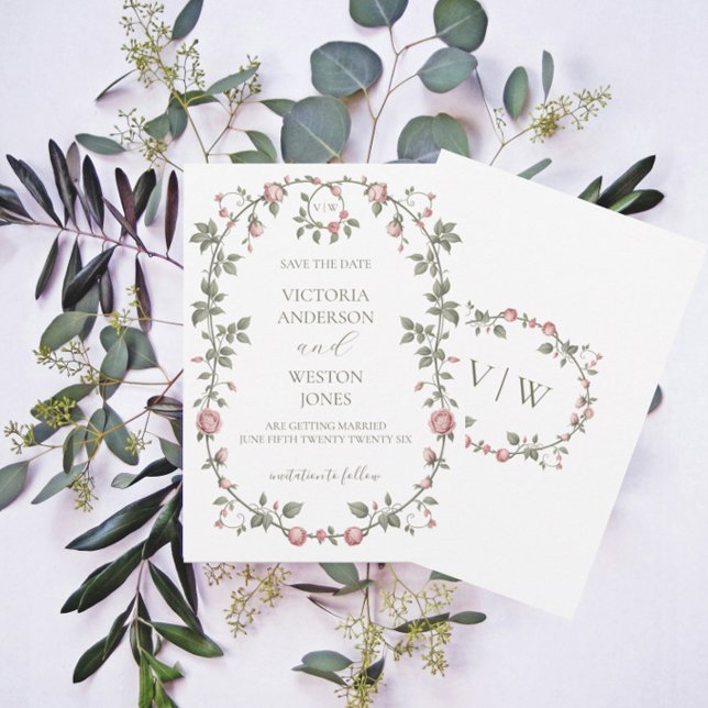 Garden Sage Green Enregistrer La Date Invitation (Créateur téléchargé)
