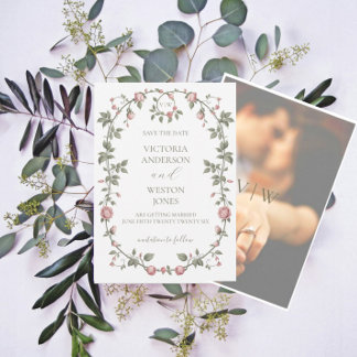 Garden Sage Green Enregistrer La Date Invitation P