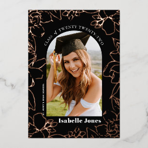Gardenia Black Arch Photo Faire-part de graduation