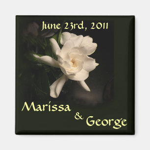 Gardenia Enregistrer le Mariage de date Magnet