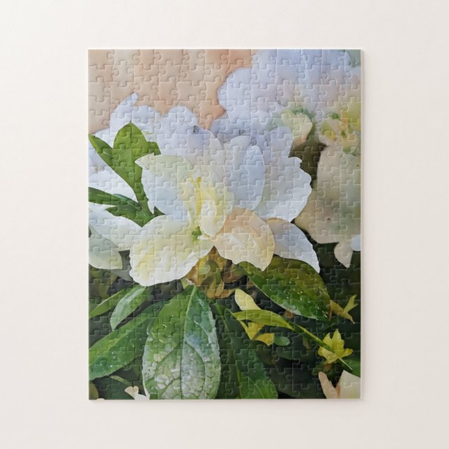 Gardenia Fleurs Floral Art Garden Puzzle (Vertical)