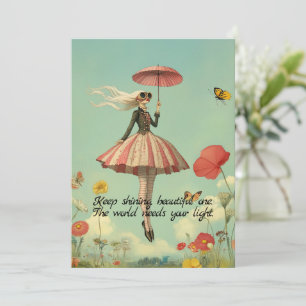 Garder brillant Whimsical Girl Carte de voeux