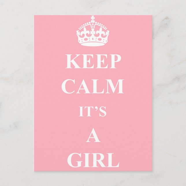 Garder Calm Girl Baby Faire-part carte postale (Devant)