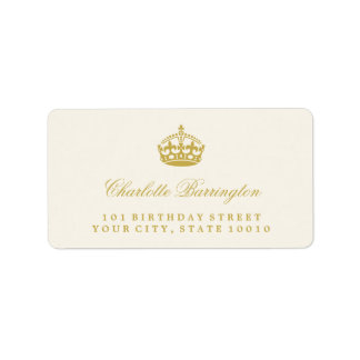 Garder Calm Gold Crown Étiquettes de adresse de fê