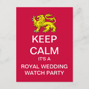 GARDER CALM Royal Mariage Watch Party Carte postal